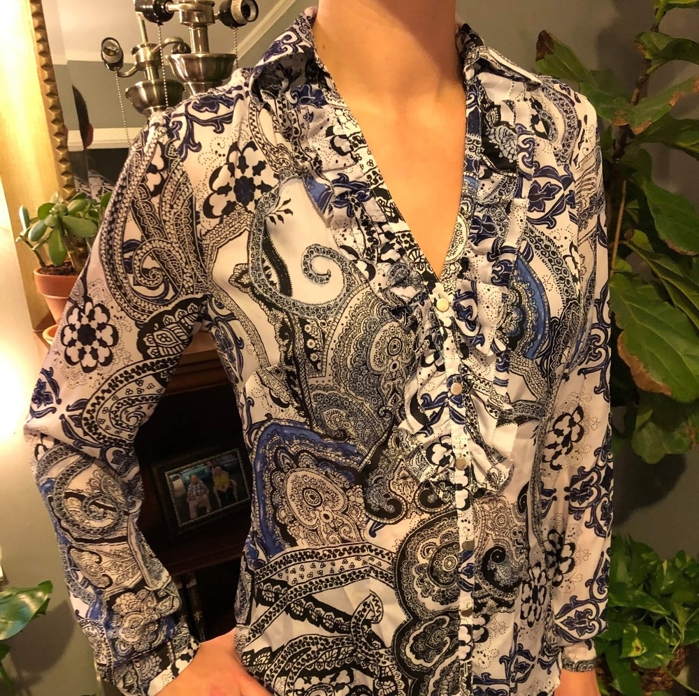 Printed Sheer Top